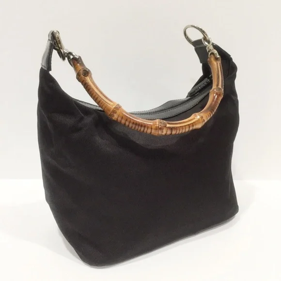 vintage gucci nylon, leather, and bamboo hobo - Picture 2 of 12